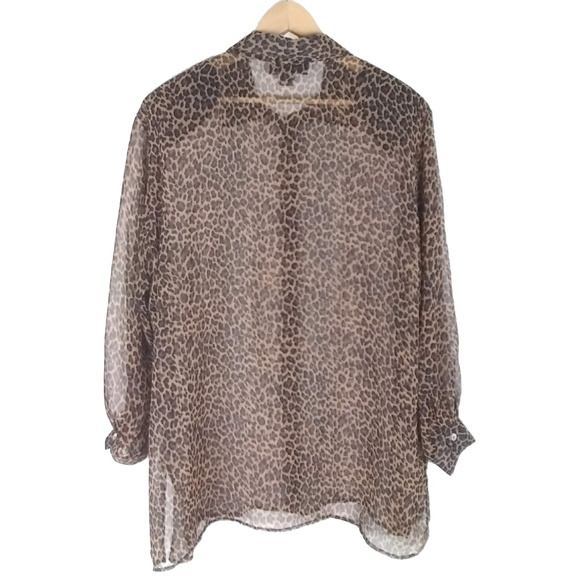 Lane Bryant | Sheer Animal Print Button Down Shirt - Picture 2 of 8